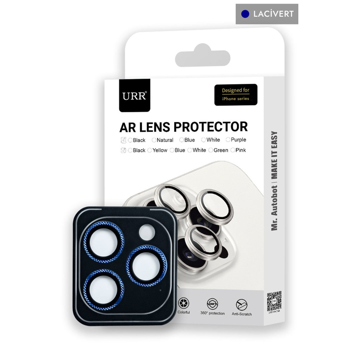 URR Apple iPhone 15 Pro Max Rhomb Snakeskin AR Kamera Lens Koruyucu